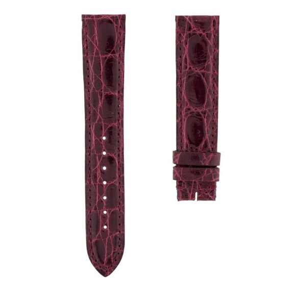 Cartier Genuine Alligator Burgundy 17mm Watch Strap Replacement Band - Picture 4 of 8